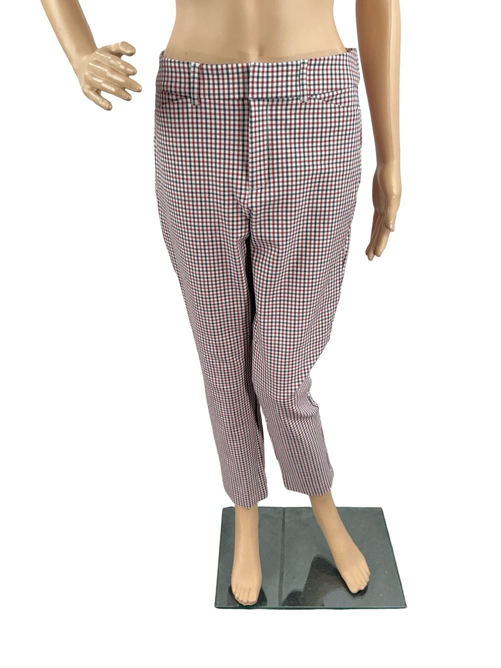 Old Navy Pixie High Rise Plaid Skinny Ankle Work Pants Size 8